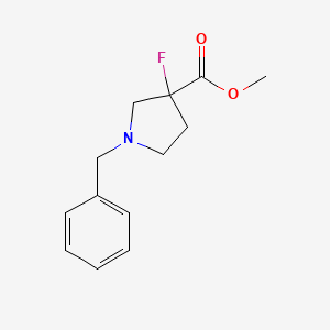Chemical structure of methyl 1-benzyl-3-fluoropyrrolidine-3-carboxylate