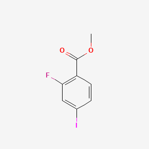 Chemical structure of methyl-2-fluoro-4-iodo-benzoate