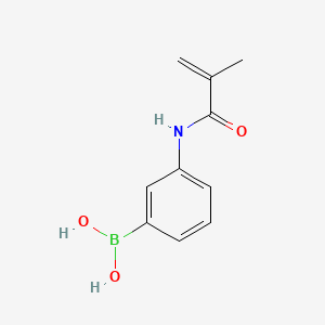 Chemical structure of 3-Methacrylamidophenylboronic Acid (contains varying amounts of Anhydride)