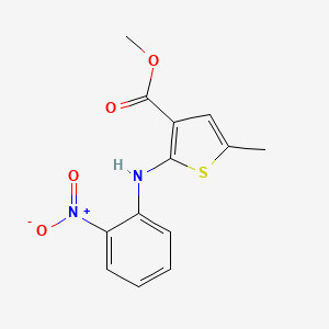 Chemical structure of 5-Methyl-2-[(2-nitrophenyl)amino]-3-thiophenecarboxylic Acid Methyl Ester