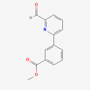 Chemical structure of Methyl 3-(6-formyl-2-pyridinyl)benzoate