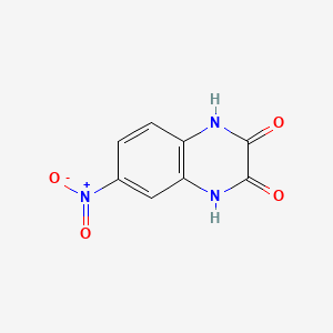 Chemical structure of 6-Nitro-2,3-dihydroxyquinoxaline