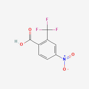 Chemical structure of 4-Nitro-2-(trifluoromethyl)benzoic acid
