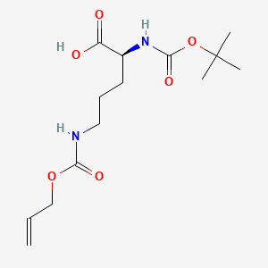 Chemical structure of Boc-Orn(Alloc)-OH