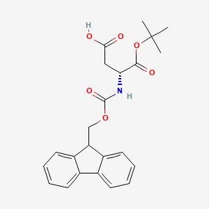 Chemical structure of N-Fmoc-D-aspartic acid 1-tert-butyl ester