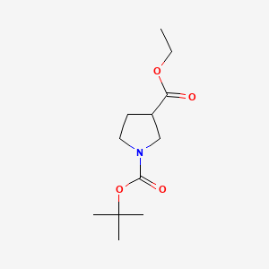 Chemical structure of N-Boc-DL-beta-proline ethyl ester