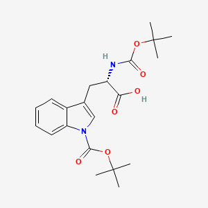 Chemical structure of N-Boc-1-Boc-L-tryptophan