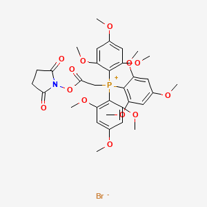 Chemical structure of (N-Succinimidyloxycarbonyl-methyl)tris(2,4,6-trimethoxyphenyl)phosphoniumBromide