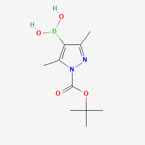 Chemical structure of 1-tert-Butoxycarbonyl-1H-pyrazole-4-boronic acid