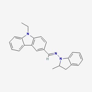 Chemical structure of N-[(9-Ethylcarbazol-3-yl)methylene]-2-methyl-1-indolinylamine