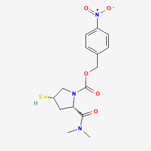 Chemical structure of 4-Nitrobenzyl (2S,4S)-2-(Dimethylcarbamoyl)-4-mercapto-1-pyrrolidinecarboxylate