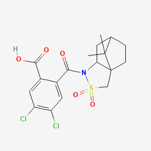 Chemical structure of N-(2-Carboxy-4,5-dichlorobenzoyl)-(-)-10,2-camphorsultam