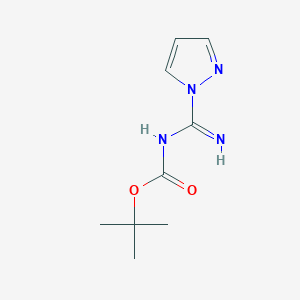 Chemical structure of 1-(N-Boc-amidino)pyrazole