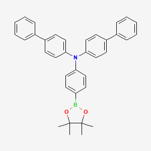 Chemical structure of N,N-Di(4-biphenylyl)-4-(4,4,5,5-tetramethyl-1,3,2-dioxaborolan-2-yl)aniline