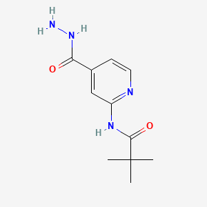 Chemical structure of 2-[(2,2-Dimethyl-1-Oxopropyl)Amino]-4-Pyridinecarboxylicacid Hydrazide