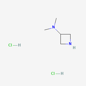 Chemical structure of N,N-dimethylazetidin-3-amine dihydrochloride