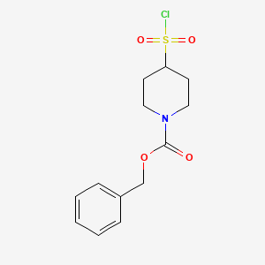 Chemical structure of N-Cbz-4-piperidine sulfonyl chloride