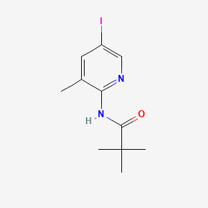 Chemical structure of 5-Iodo-3-methyl-2-(2,2,2-trimethylacetamido)pyridine