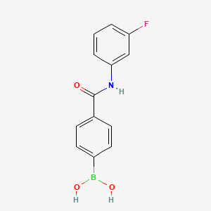 Chemical structure of N-3-Fluorophenyl 4-boronobenzamide
