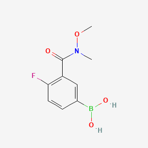 Chemical structure of N-Methoxy-N-methyl 5-borono-2-fluorobenzamide