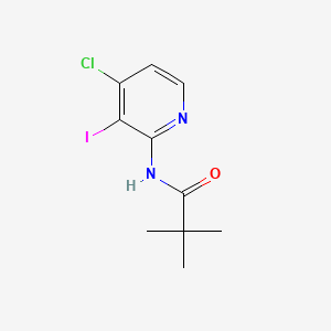 Chemical structure of N-(4-chloro-3-iodopyridin-2-yl)pivalamide