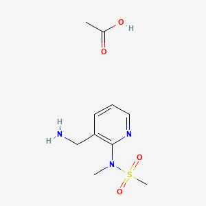 Chemical structure of N-(3-(Aminomethyl)pyridin-2-yl)-N-methylmethanesulfonamide acetate