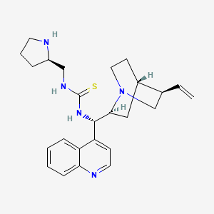Chemical structure of N-(8α,9S)-Cinchonan-9-yl-N''-[(2R)-2-pyrrolidinylmethyl]thiourea