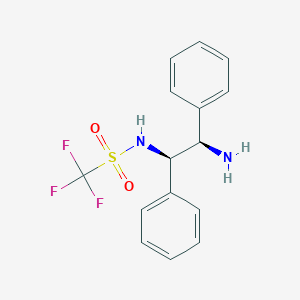 Chemical structure of N-[(1R,2R)-2-Amino-1,2-diphenylethyl]-1,1,1-trifluoromethanesulfonamide