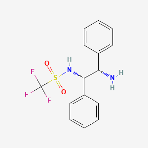 Chemical structure of N-[(1S,2S)-2-Amino-1,2-diphenylethyl]-1,1,1-trifluoromethanesulfonamide