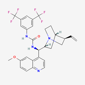 Chemical structure of N-[3,5-Bis(trifluoromethyl)phenyl]-N''-[(9R)-6''-methoxycinchonan-9-yl]urea