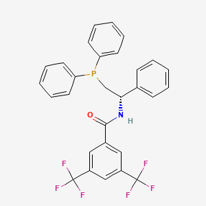 Chemical structure of N-[(1S)-2-(Diphenylphosphino)-1-phenylethyl]-3,5-bis(trifluoromethyl)-benzamide