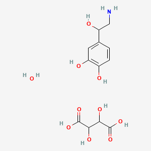 Chemical structure of L-4-(2-Amino-1-hydroxyethyl)-1,2-benzenediol bitartrate