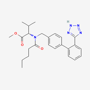 Chemical structure of N-[2’-(1H-tetrazol-5-yl)biphenyl-4-yl methyl]-N-Valeryl-(L)-Valine methyl ester