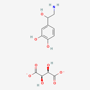 Chemical structure of (±)-Norepinephrine bitartrate