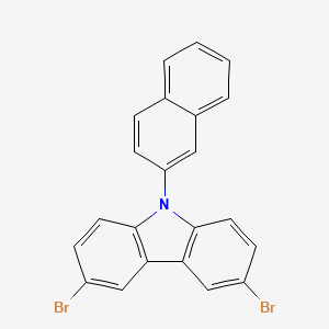 Chemical structure of 9-(2-Naphthalenyl)-3,6-DibroMo-9H-carbazole