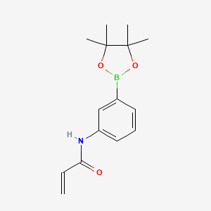 Chemical structure of N-[3-(4,4,5,5-Tetramethyl-1,3,2-dioxaborolan-2-yl)phenyl]acrylamide