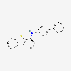 Chemical structure of N-([1,1'-Biphenyl]-4-yl)dibenzo[b,d]thiophen-4-amine