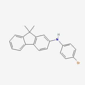 Chemical structure of N-(4-Bromophenyl)-9,9-dimethyl-9H-fluoren-2-amine