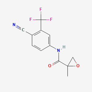 Chemical structure of N-[4-Cyano-3-(trifluoromethyl)phenyl]-2-methyloxirane-2-carboxamide