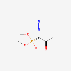 Chemical structure of Dimethyl (1-diazo-2-oxopropyl)phosphonate