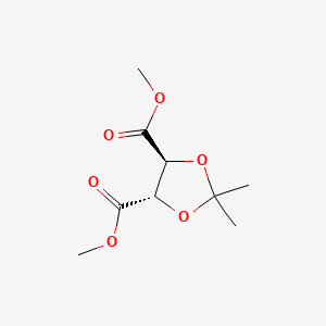 Chemical structure of (+)-Dimethyl 2,3-O-isopropylidene-D-tartrate