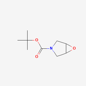 Chemical structure of 6-oxa-3-azabicyclo[3.1.0]hexane-3-carboxylic acid tert-butyl ester