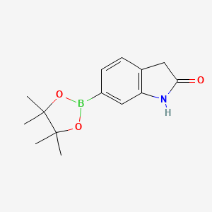 Chemical structure of 2-Oxoindoline-6-boronic Acid Pinacol Ester