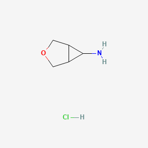 Chemical structure of 3-Oxabicyclo[3.1.0]hexan-6-amine hydrochloride