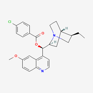 Chemical structure of O-(4-Chlorobenzoyl)hydroquinine
