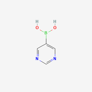 Chemical structure of (Pyrimidin-5-yl)boronic acid