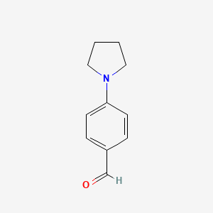 Chemical structure of 4-(1-Pyrrolidino)benzaldehyde