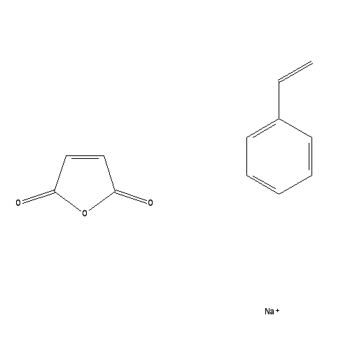 Chemical structure of Poly(4-styrenesulfonic acid-co-maleic acid) sodium salt
