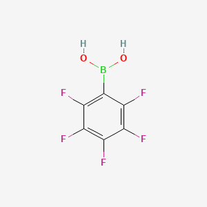 Chemical structure of 2,3,4,5,6-Pentafluorobenzeneboronic acid