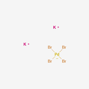 Chemical structure of Potassium tetrabromopalladate(II)
